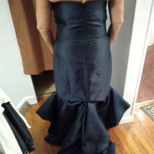 Beautiful blue gown, size 10.  Material is Satan like.